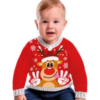 Kersttrui met rendier voor baby's