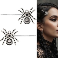 Zilverkleurige glinsterende spinnen haarclipjes - 2 stuks