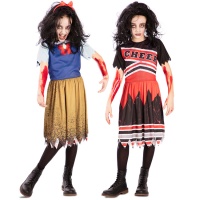 Omkeerbaar Zombie en Sneeuwwitje Cheerleader Kostuum