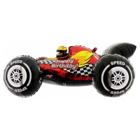 F1-raceauto ballon met Happy Birthday van 1,88 x 0,60 m - Grabo