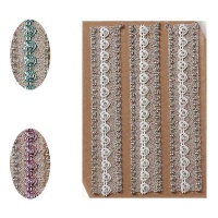 Kralenketting hartjesstickers van 14,2 cm - 3 stuks