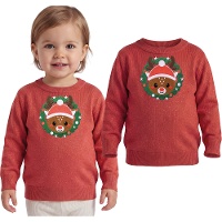 Kersttrui voor baby's met rendier en glitter