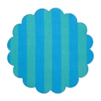 Ronde tweekleurige placemat met golven en strepen