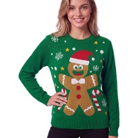 Kersttrui met peperkoekman voor dames