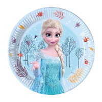 Frozen papieren borden, blauw 20 cm - 8 stuks