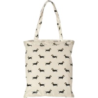 Waterdichte stoffen tas met teckelprint en ritssluiting