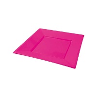 Gekleurde vierkante plastic borden van 23 cm - 4 stuks