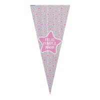 Verjaardagssnoepzakje met sterren 48 x 21,5 cm - 8 stuks