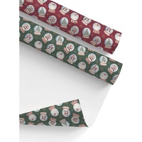 Inpakpapier met kerstmotief (sneeuwbollen) 2 x 0,70 m - 1 stuk