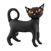 Staande zwarte kattenballon 45 x 48 cm