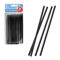 Zwarte plastic rietjes van 19,70 cm - Best Products - 20 stuks