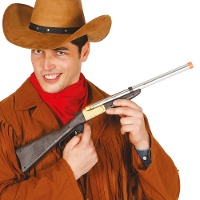 Cowboygeweer zilver en zwart - 60 cm