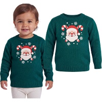 Kersttrui voor baby's met de Kerstman en glitterdetails