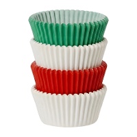 Cupcakevormpjes van 5,5 cm in groen, rood en wit - Decora - 75 stuks
