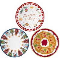 Bord van 30 cm met Driekoningen en kerstkrans - 2 stuks