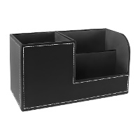 Afstandsbediening Organisator in Lederlook, 20,3 x 9,3 x 11 cm - 3 Vakken