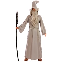 Grijs tovenaarskostuum met hoed voor heren