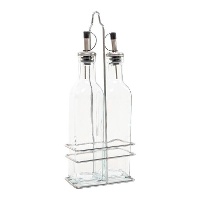 Olie- en azijnstel van 250 ml met houder