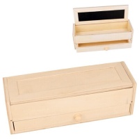 Houten kistje met lade en krijtbord van 21,5 x 8 x 7 cm