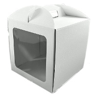 Doos van 20 x 20 x 20 cm voor taart met handvat en venster - Azucren