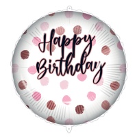 Aanpasbare roze 'Happy Birthday' ballon van 46 cm - Procos