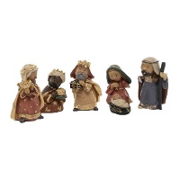 Kerststal figuren met koningen - 6 stuks