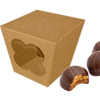 Kraft doos van 12 x 12 x 11 cm voor koekjes en chocolaatjes