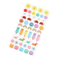 Assorti 3D stickers met lachende tekeningen - 50 stuks