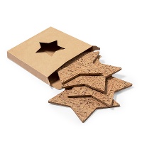 Kurken Ster Onderzetters - 4 stuks