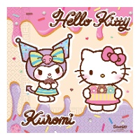 Hello Kitty Kuromi servetten 16,5 x 16,5 cm - 20 stuks