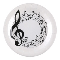 Muzieknoot borden van 22,5 cm - 10 stuks