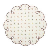 Placemat Ø 38 cm met golfrand en bloemenprint