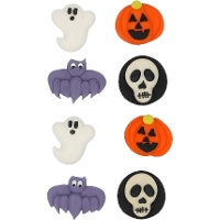 Halloween suikerfiguurtjes van vleermuis en pompoen - Wilton - 8 stuks