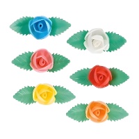Bloemenwafels met lange bladeren van 6,5 cm - Dekora - 80 stuks