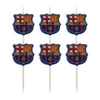 Taartkaarsjes FC Barcelona - 5 stuks