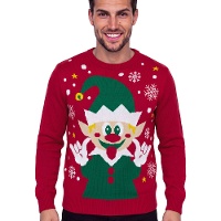 Kersttrui met kerstelf voor mannen
