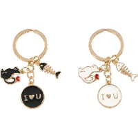 Sleutelhanger met kat I love you - 1 stuk
