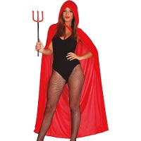 Fluweel-look cape van 130 cm met capuchon voor volwassenen