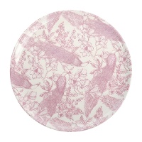 Plat bord 28 cm mauve met bloemenprint
