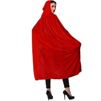 Cape 140 cm met fluweel-look en kap