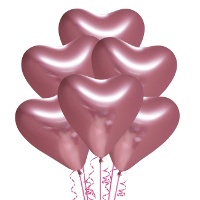 30 cm chromen biologisch afbreekbare hartvormige latex ballonnen - Nordic Ballonnen - 6 stuks