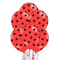 Latex ballonnen met zwarte stippen 30 cm - PartyDeco - 50 stuks