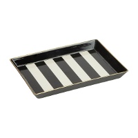 Elegant opbergbakje met zwarte strepen en gouden rand