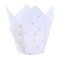 Tulpenpapier bakvormpjes voor muffins met gekleurde stippen - PME - 24 stuks