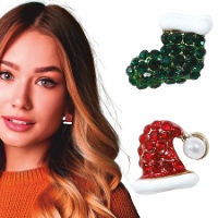 Oorbellen met kerstmuts en sok - 1 paar