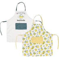 Set van 2 schorten met citroenprint voor moeder en dochter