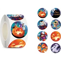 Grappige Halloween stickers op rol - 200 stuks