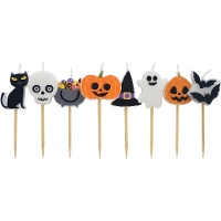 Halloween kaarsenpakket van 8 cm - 8 stuks