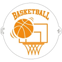 Basketbal Stencil van 25 cm - Decoreer