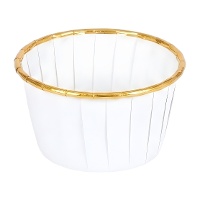 Cupcakevormpjes van 5 cm in wit en goud - 50 stuks